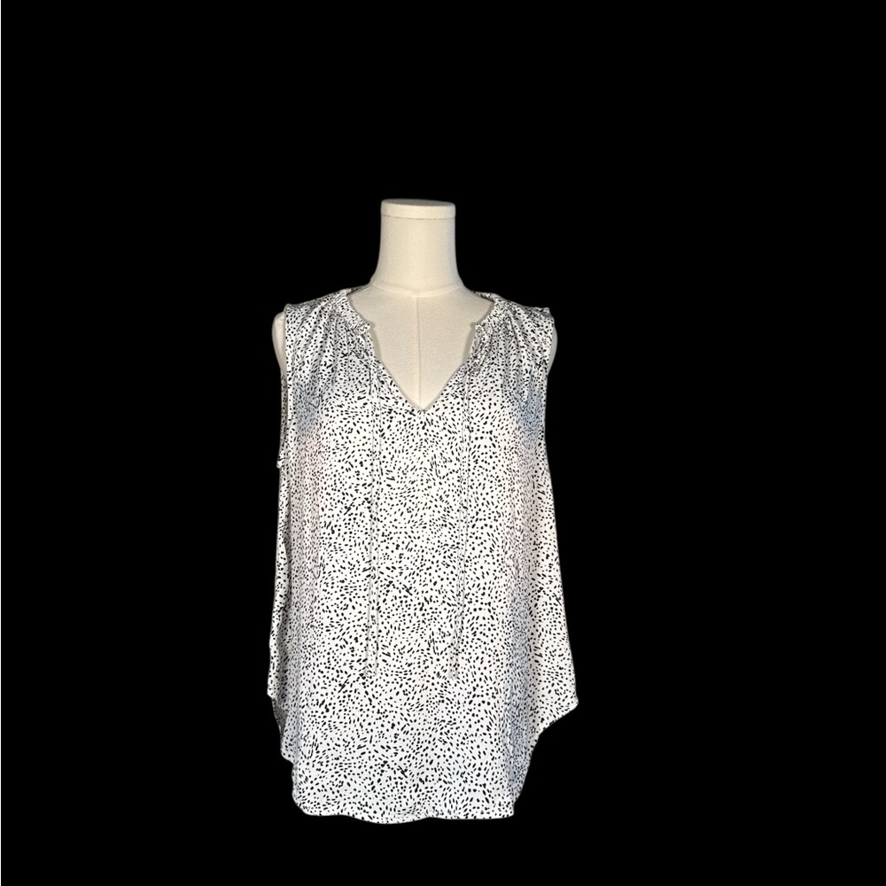 Cloth &‎ Stone Black and White Sleeveless Blouse